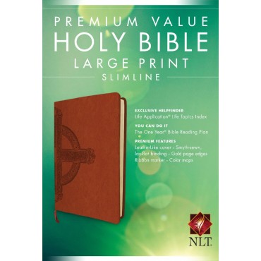 NLT Premium Value L/P Slimline Bible L/L Onyx Crown - Tyndale
